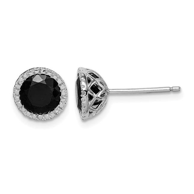 Sterling silver diamond earrings