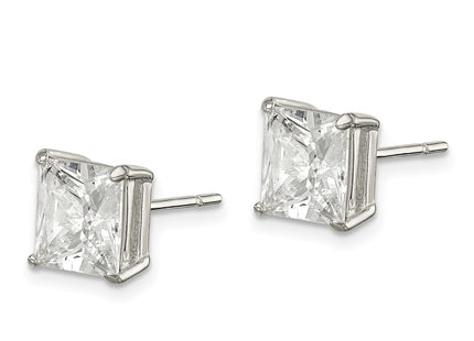 Sterling silver cubic zirconia stud earrings, alternate view