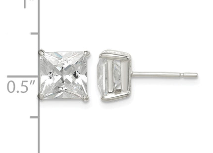 Sterling silver cubic zirconia stud earrings, further view