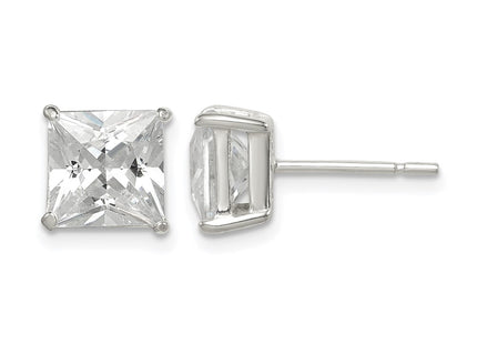 Sterling silver cubic zirconia stud earrings
