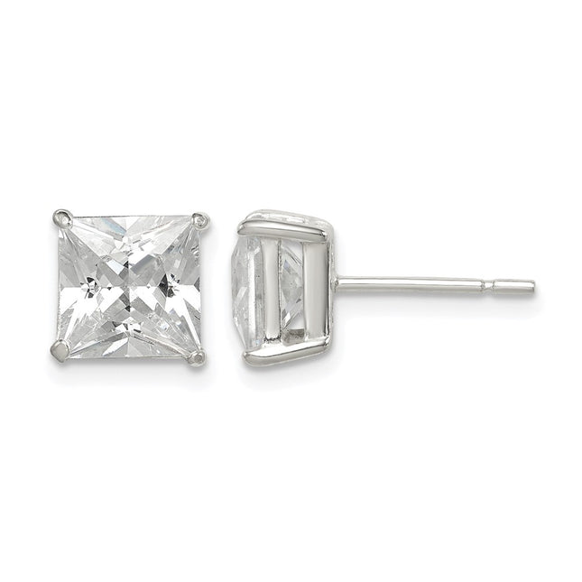 Sterling silver cubic zirconia stud earrings