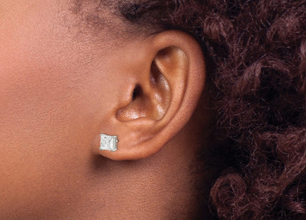 Sterling silver cubic zirconia stud earrings, another view