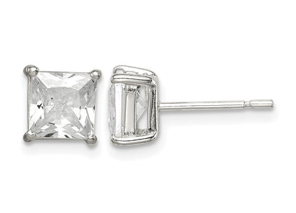 Sterling silver cubic zirconia stud earrings