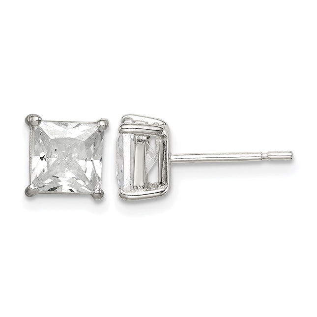 Sterling silver cubic zirconia stud earrings