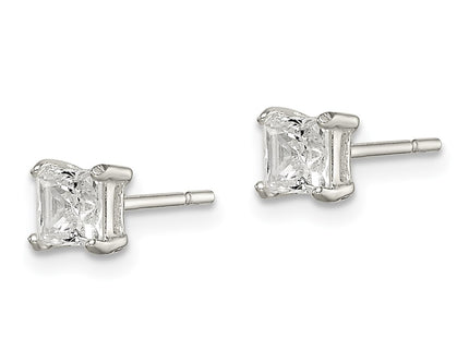 Sterling silver cubic zirconia stud earrings, alternate view