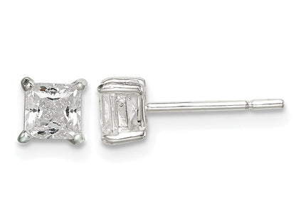 Sterling silver cubic zirconia stud earrings