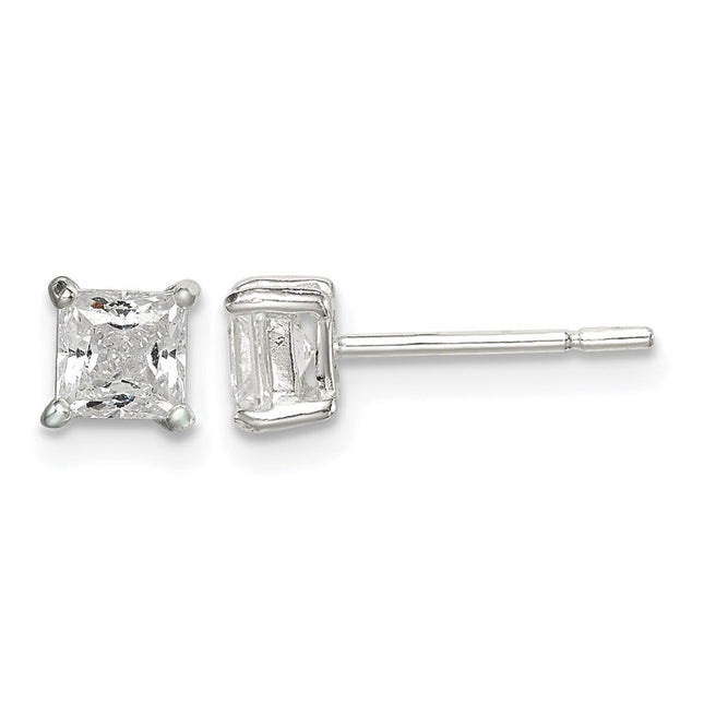 Sterling silver cubic zirconia stud earrings