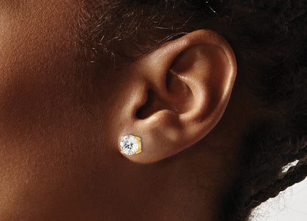 Sterling silver cubic zirconia earrings, another view