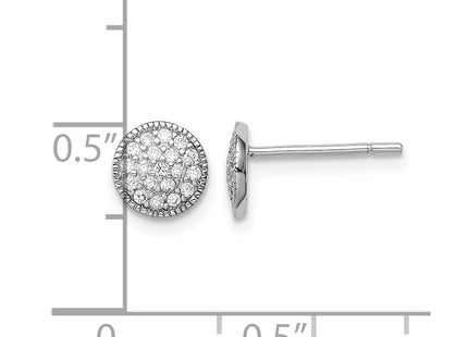 Sterling silver cubic zirconia circle earrings, further view