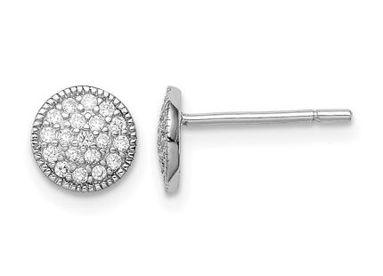 Sterling silver cubic zirconia circle earrings