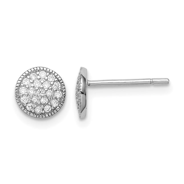 Sterling silver cubic zirconia circle earrings