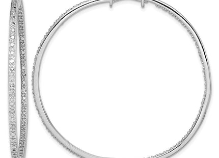 Sterling silver diamond hoop earrings
