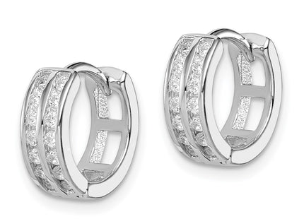Sterling silver hoop earrings, alternate view