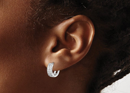 Sterling silver hoop earrings, another view