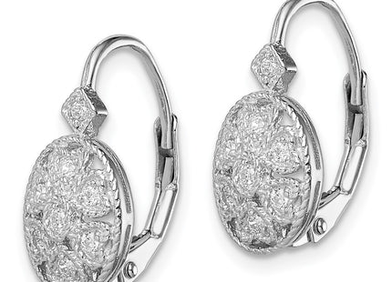 Sterling silver cubic zirconia drop earrings, alternate view