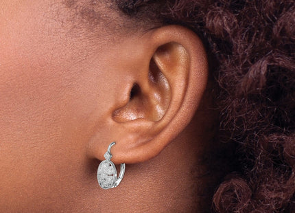 Sterling silver cubic zirconia drop earrings, another view