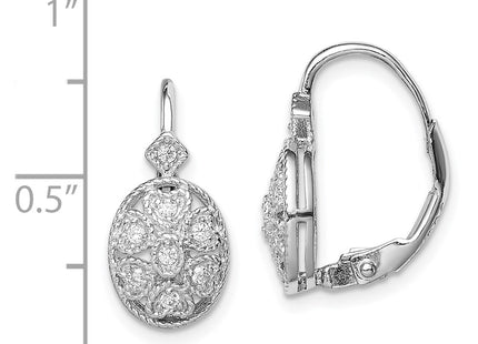 Sterling silver cubic zirconia drop earrings, further view