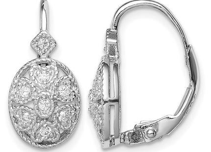 Sterling silver cubic zirconia drop earrings