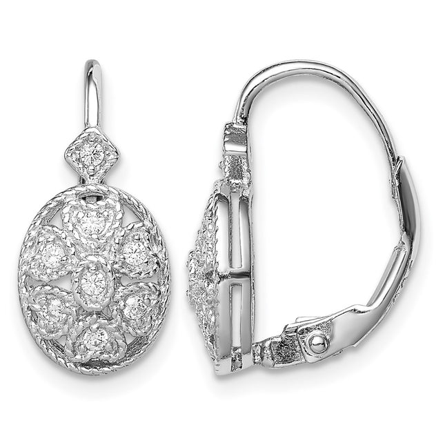 Sterling silver cubic zirconia drop earrings