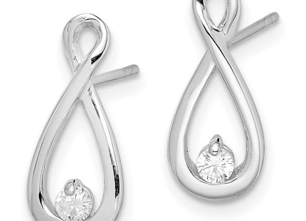 Sterling silver cubic zirconia infinity earrings, alternate view