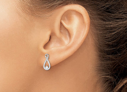 Sterling silver cubic zirconia infinity earrings, another view