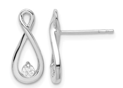 Sterling silver cubic zirconia infinity earrings