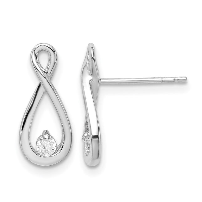 Sterling silver cubic zirconia infinity earrings