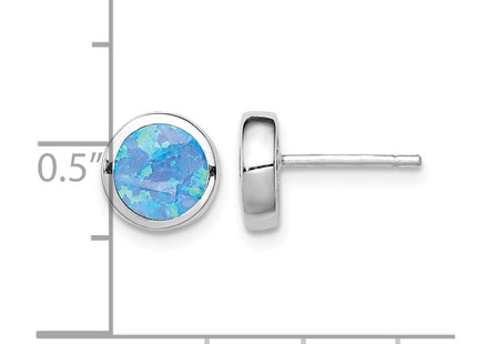 Sterling silver opal stud earrings, further view
