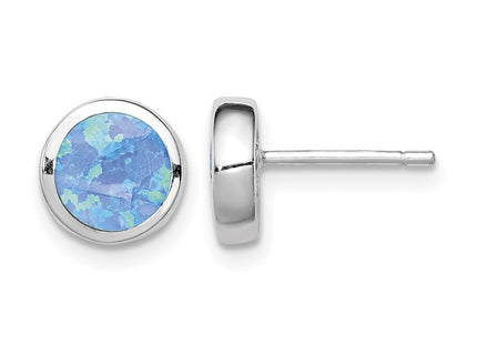 Sterling silver opal stud earrings