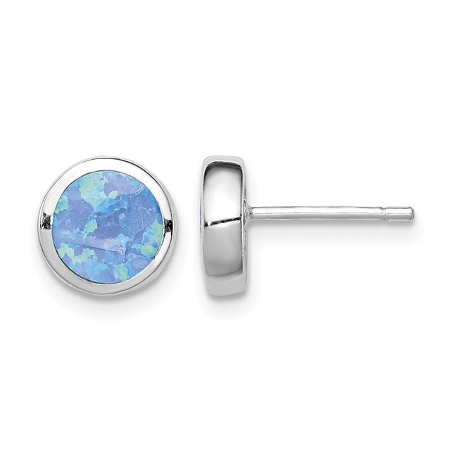 Sterling silver opal stud earrings