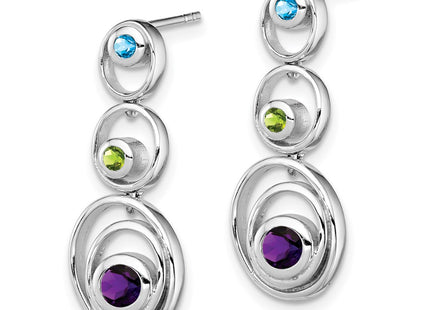 Sterling Silver Earrings Style QE12610RB - Classique Jewelry Inc.