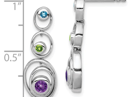 Sterling Silver Earrings Style QE12610RB - Classique Jewelry Inc.