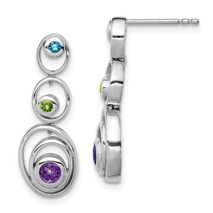 Sterling Silver Earrings Style QE12610RB - Classique Jewelry Inc.