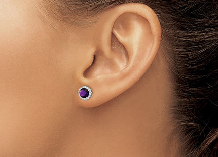 Sterling silver cubic zirconia earrings, alternate view