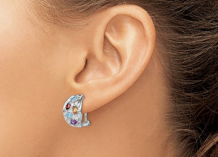 Sterling Silver Earrings Style QE12630RB - Classique Jewelry Inc.