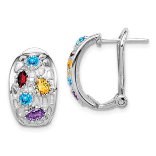 Sterling Silver Earrings Style QE12630RB - Classique Jewelry Inc.