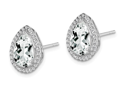 Sterling Silver Earrings Style QE12637APR - Classique Jewelry Inc.