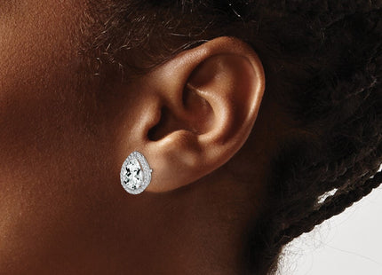 Sterling Silver Earrings Style QE12637APR - Classique Jewelry Inc.