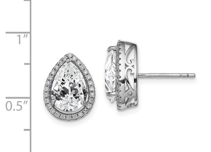 Sterling Silver Earrings Style QE12637APR - Classique Jewelry Inc.
