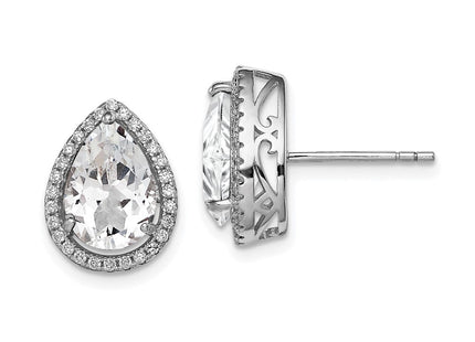 Sterling Silver Earrings Style QE12637APR - Classique Jewelry Inc.