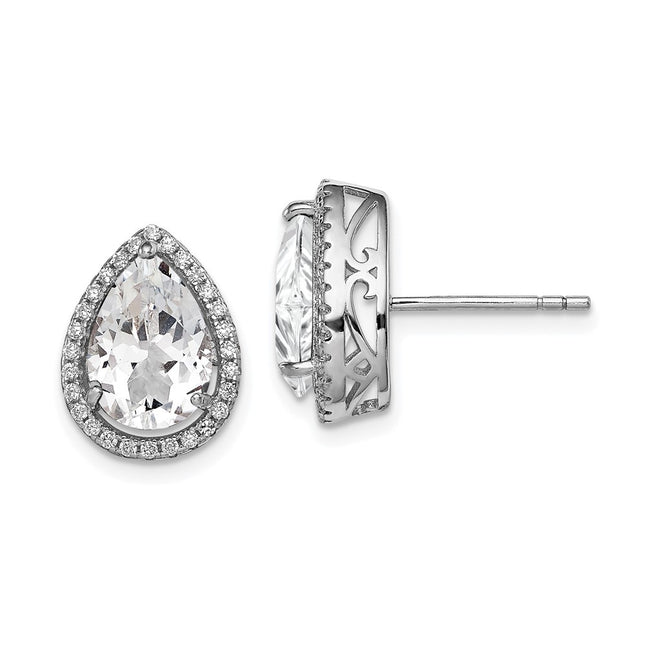 Sterling Silver Earrings Style QE12637APR - Classique Jewelry Inc.