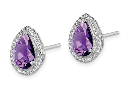 Sterling Silver Earrings Style QE12637FEB - Classique Jewelry Inc.