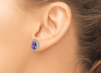 Sterling Silver Earrings Style QE12637FEB - Classique Jewelry Inc.