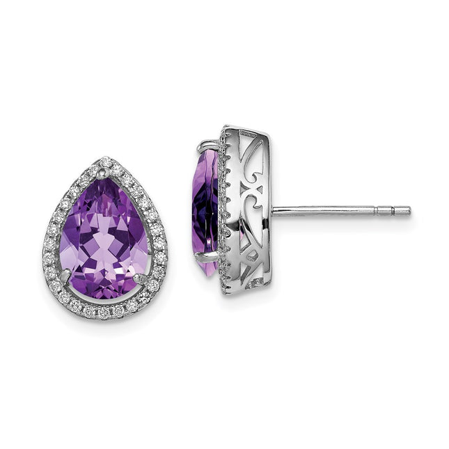 Sterling Silver Earrings Style QE12637FEB - Classique Jewelry Inc.