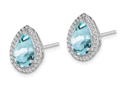 Sterling Silver Earrings Style QE12637MAR - Classique Jewelry Inc.