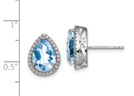Sterling Silver Earrings Style QE12637MAR - Classique Jewelry Inc.