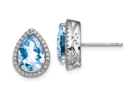 Sterling Silver Earrings Style QE12637MAR - Classique Jewelry Inc.
