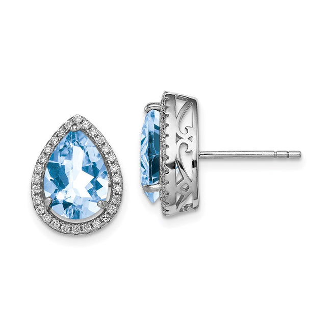Sterling Silver Earrings Style QE12637MAR - Classique Jewelry Inc.