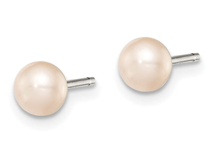 Sterling silver pearl earrings, alternate view