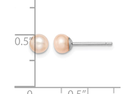 Sterling silver pearl earrings, further view
